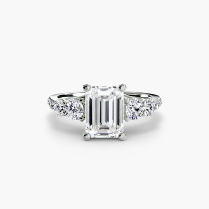 Holly Five Stone Ring with Pavé Band
