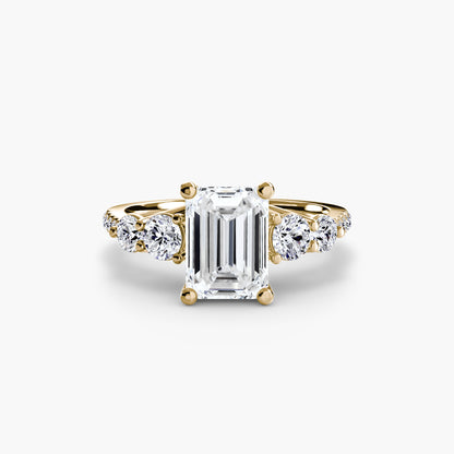 Holly Five Stone Ring with Pavé Band