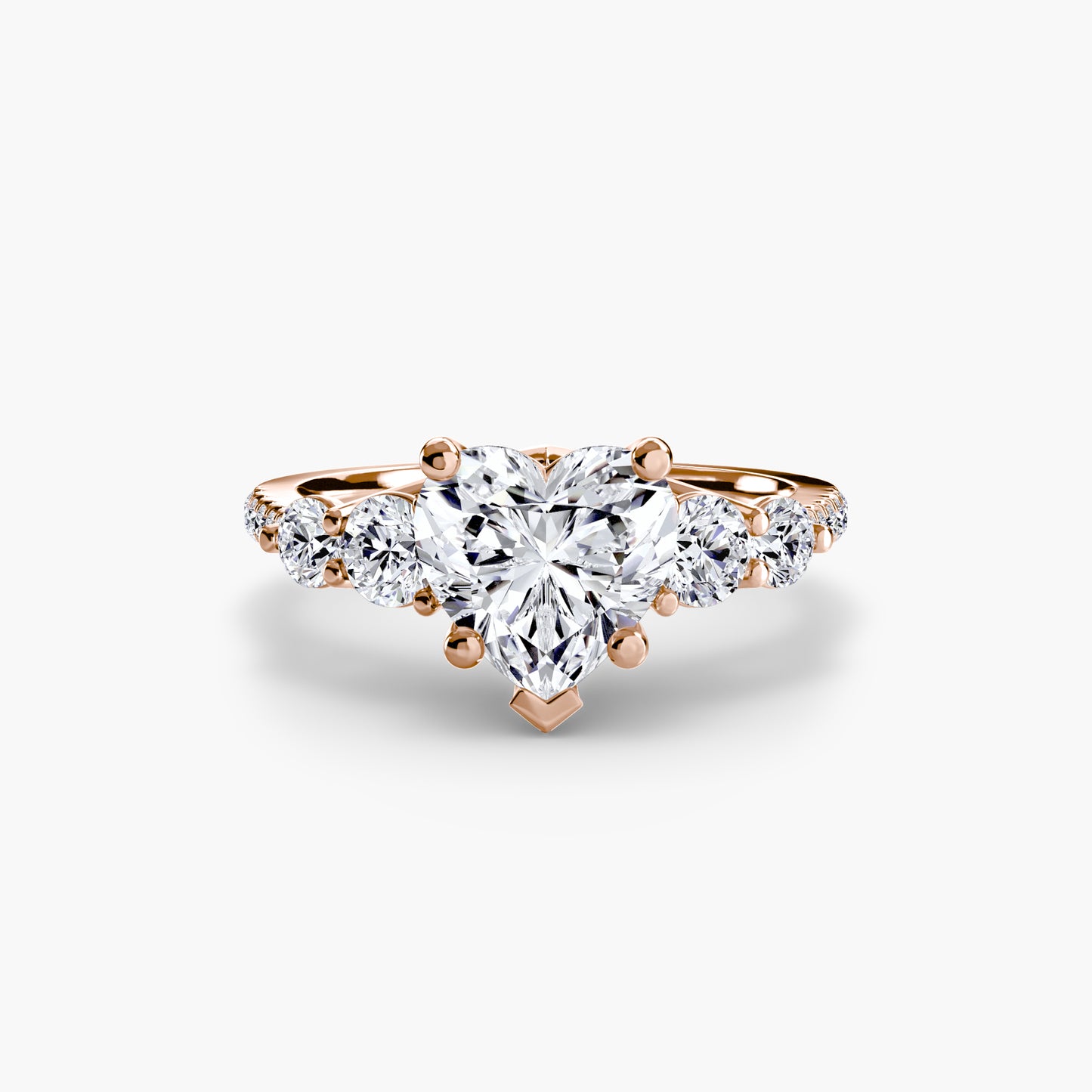 Holly Five Stone Ring with Pavé Band