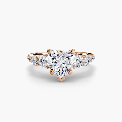 Holly Five Stone Ring with Pavé Band
