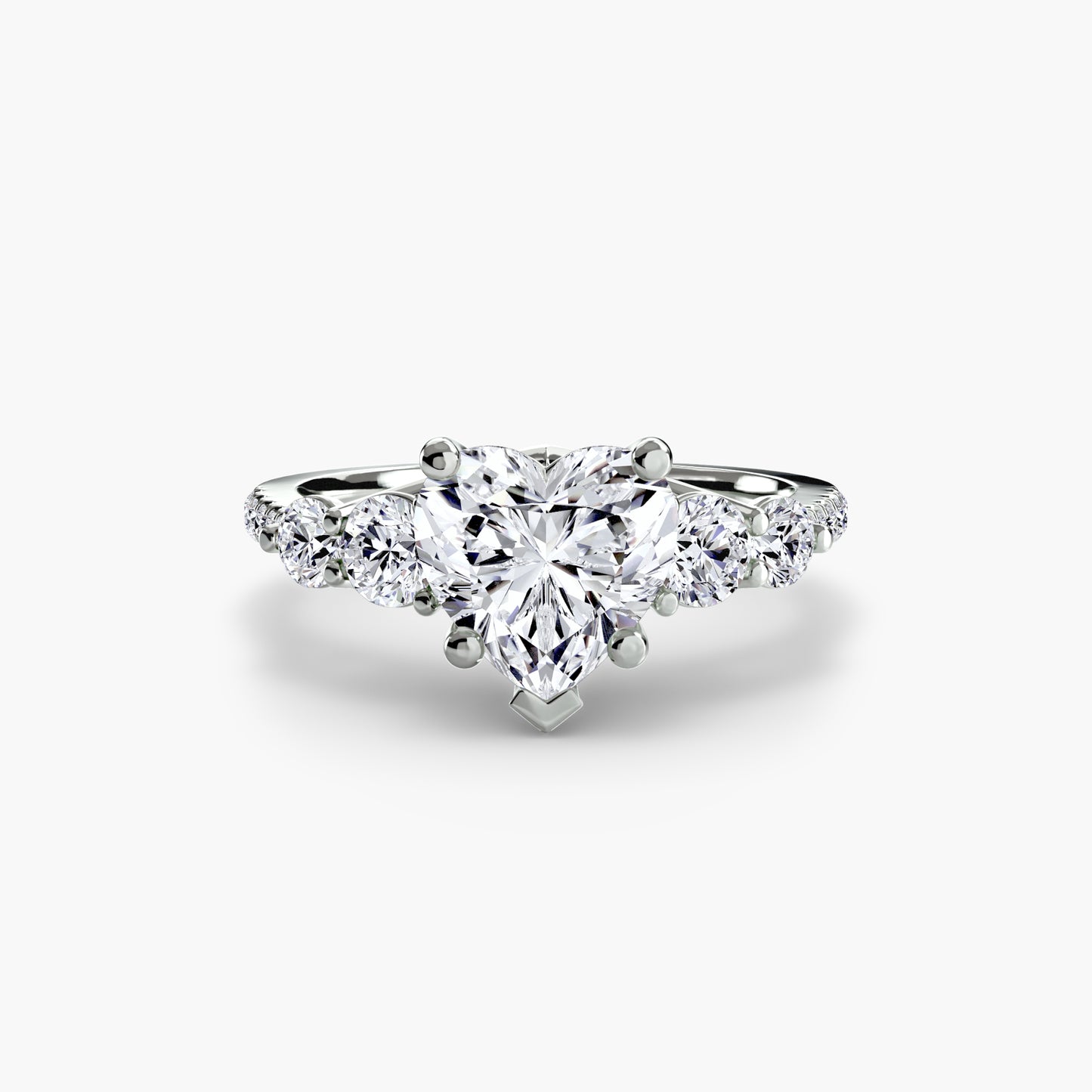 Holly Five Stone Ring with Pavé Band