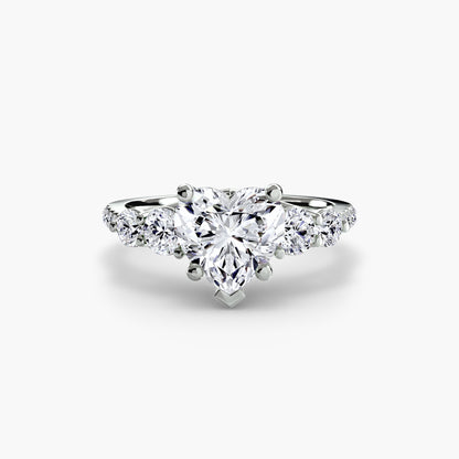 Holly Five Stone Ring with Pavé Band