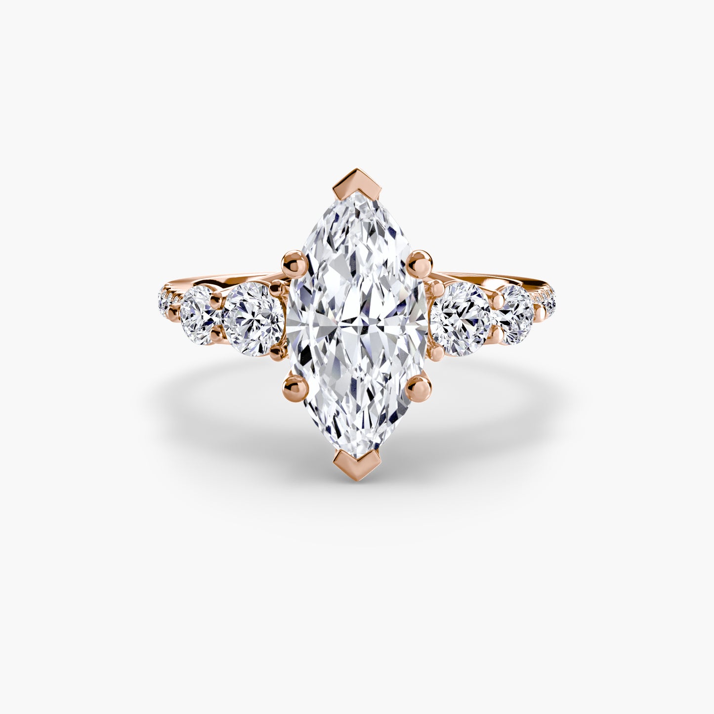 Holly Five Stone Ring with Pavé Band