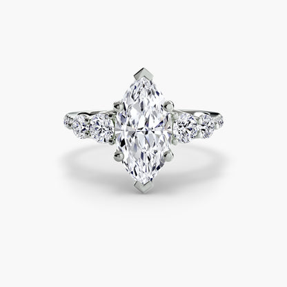 Holly Five Stone Ring with Pavé Band