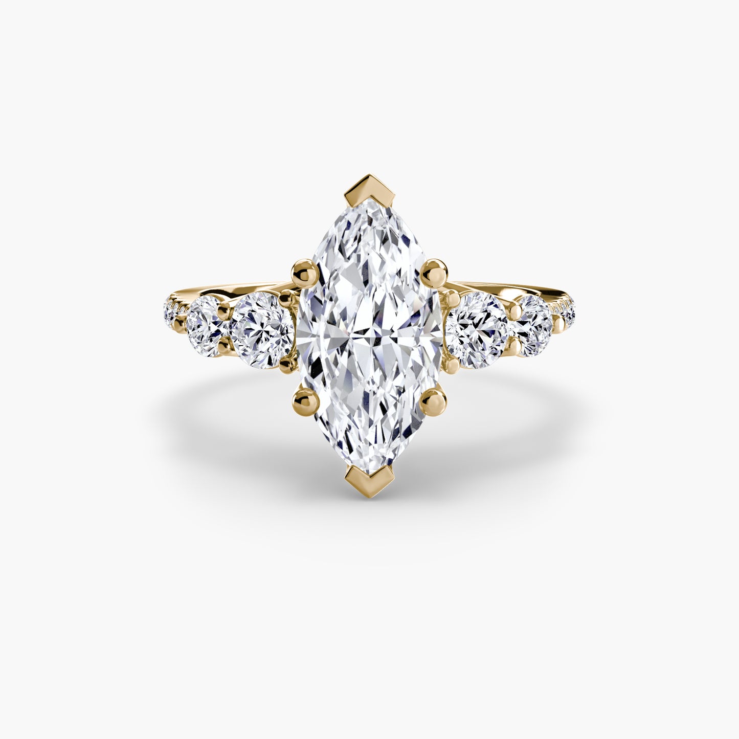 Holly Five Stone Ring with Pavé Band
