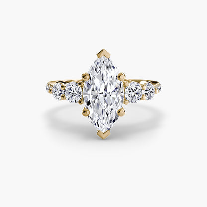 Holly Five Stone Ring with Pavé Band