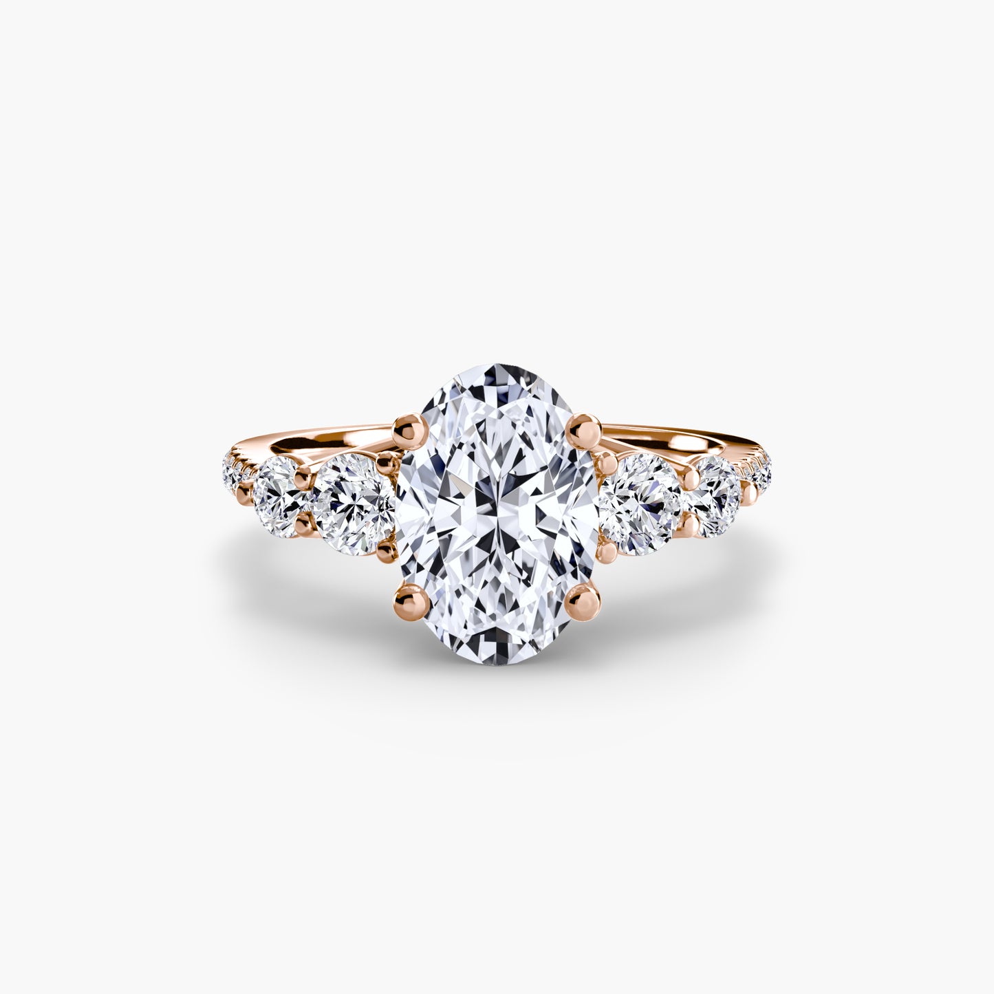 Holly Five Stone Ring with Pavé Band