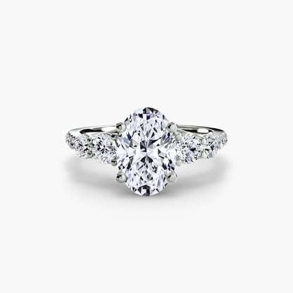 Holly Five Stone Ring with Pavé Band