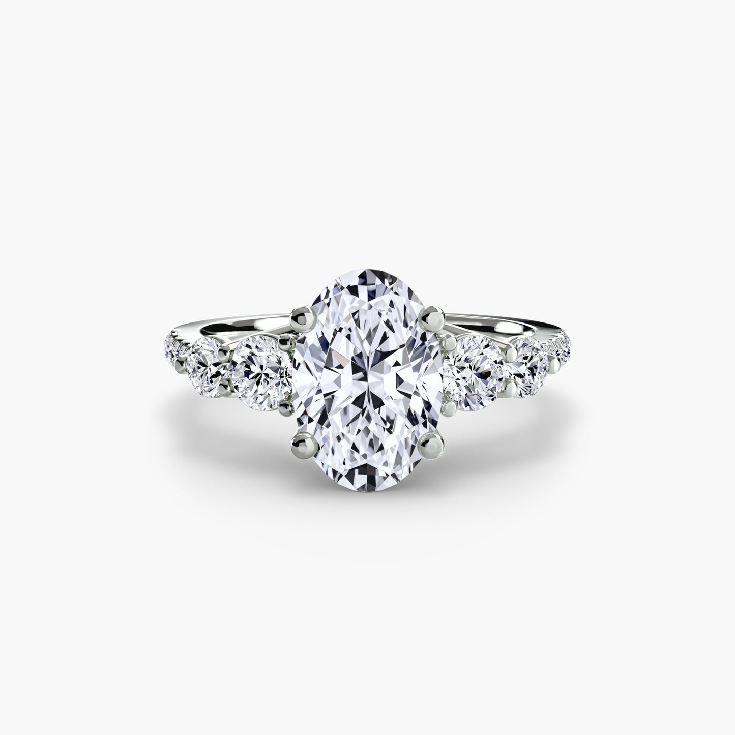 Holly Five Stone Ring with Pavé Band