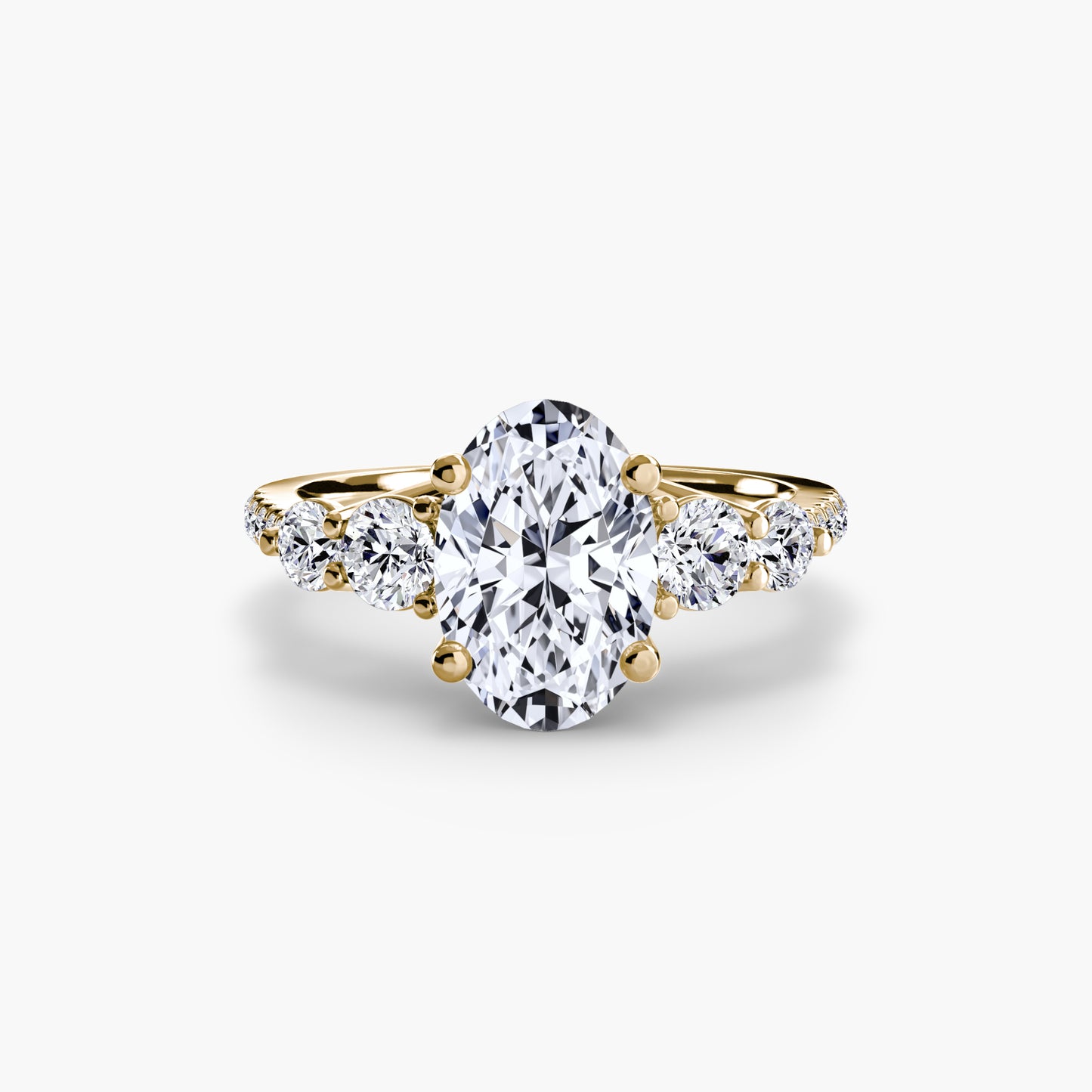 Holly Five Stone Ring with Pavé Band