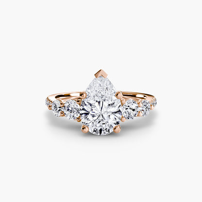 Holly Five Stone Ring with Pavé Band