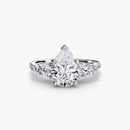 Holly Five Stone Ring with Pavé Band