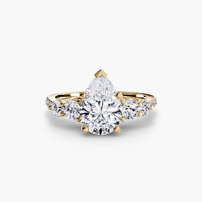 Holly Five Stone Ring with Pavé Band