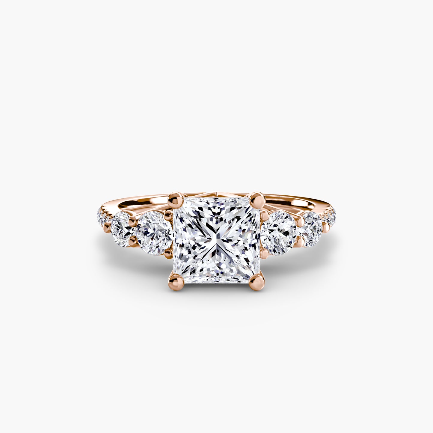Holly Five Stone Ring with Pavé Band