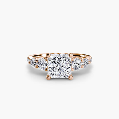 Holly Five Stone Ring with Pavé Band
