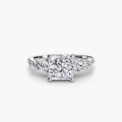 Holly Five Stone Ring with Pavé Band