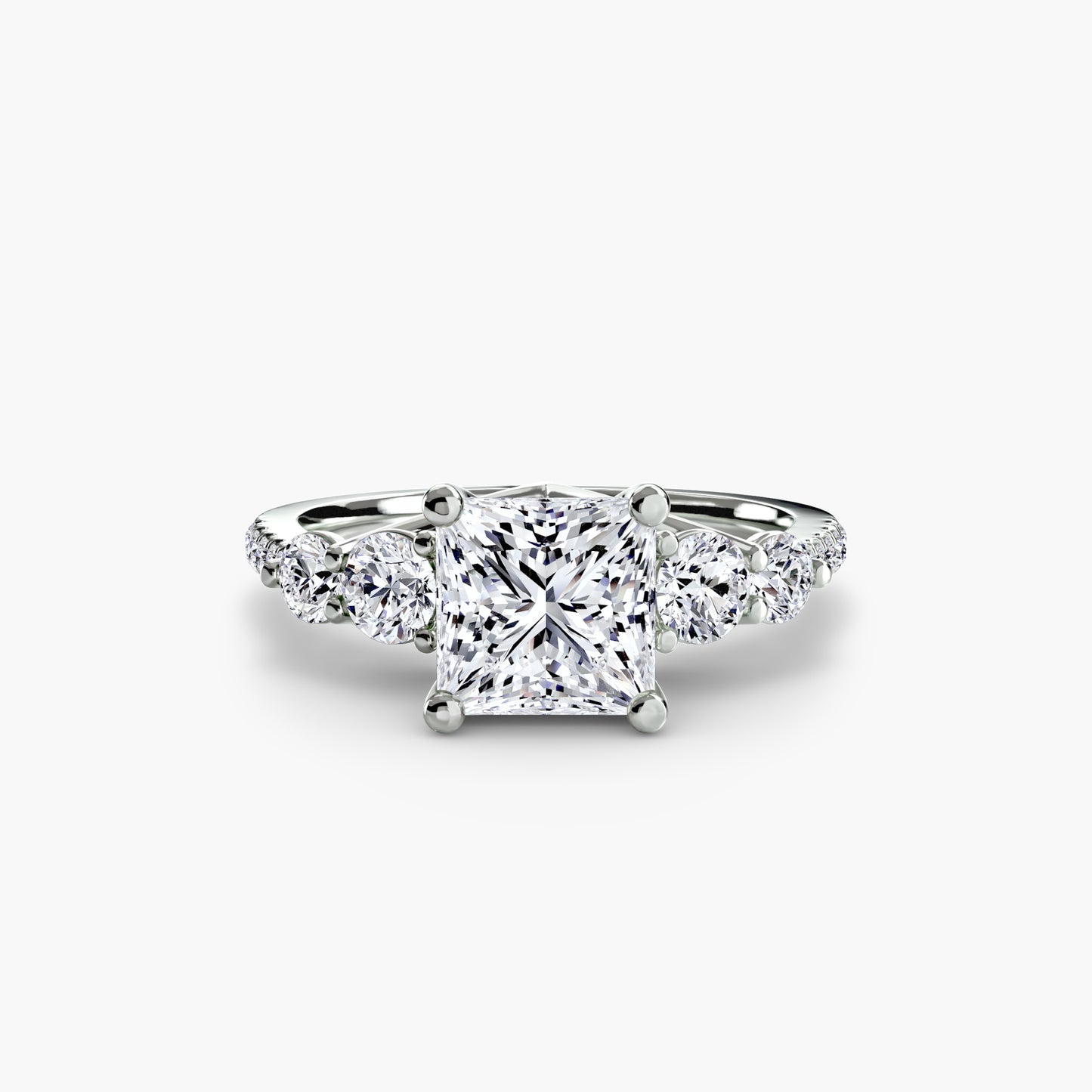 Holly Five Stone Ring with Pavé Band