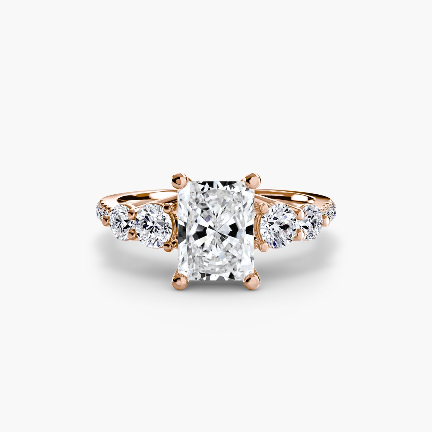 Holly Five Stone Ring with Pavé Band