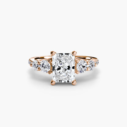 Holly Five Stone Ring with Pavé Band