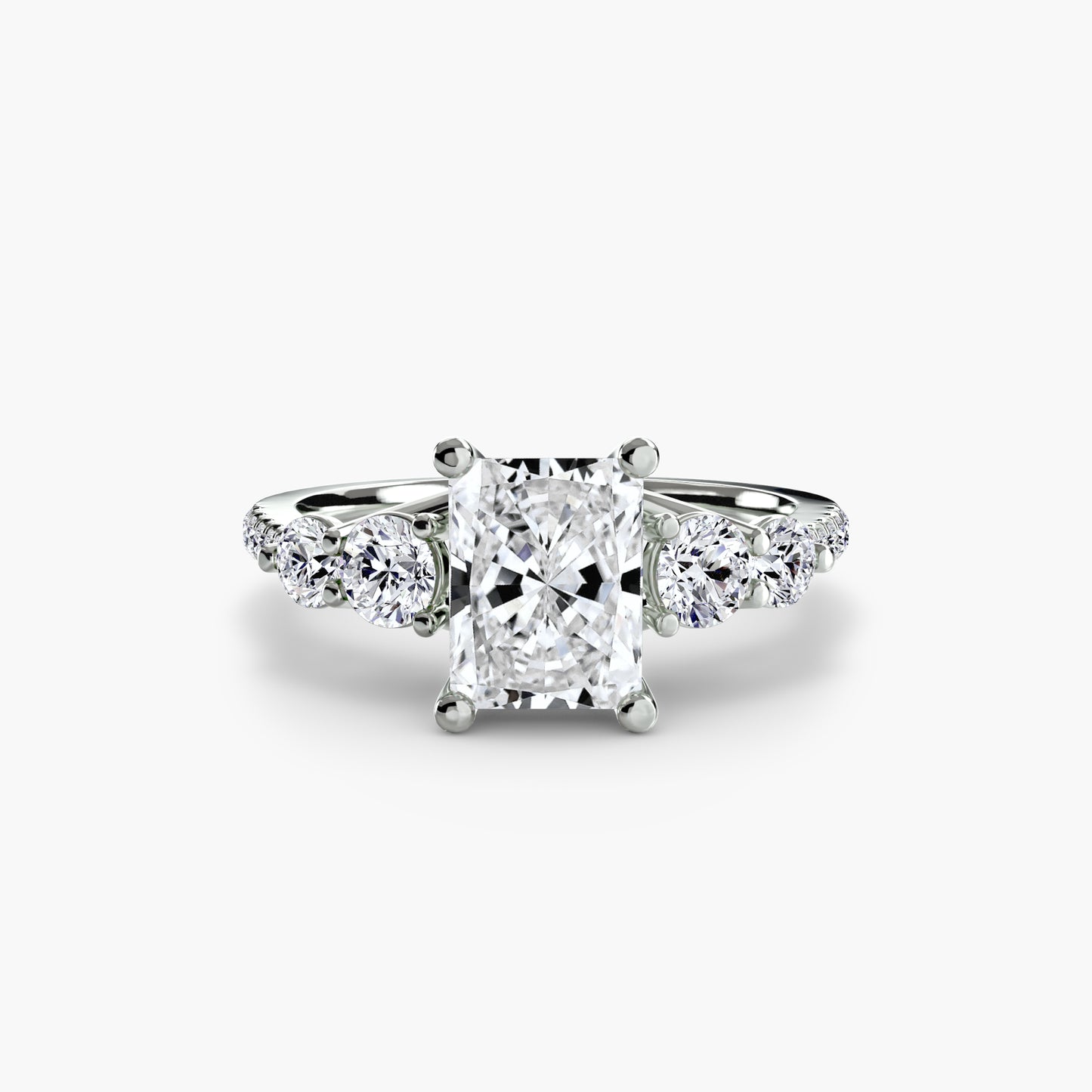 Holly Five Stone Ring with Pavé Band