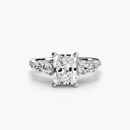 Holly Five Stone Ring with Pavé Band