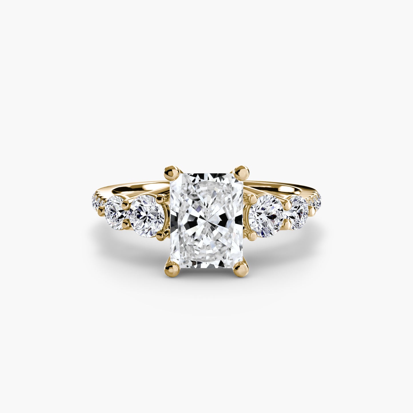 Holly Five Stone Ring with Pavé Band