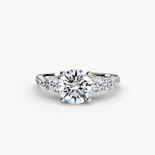 Holly Five Stone Ring with Pavé Band