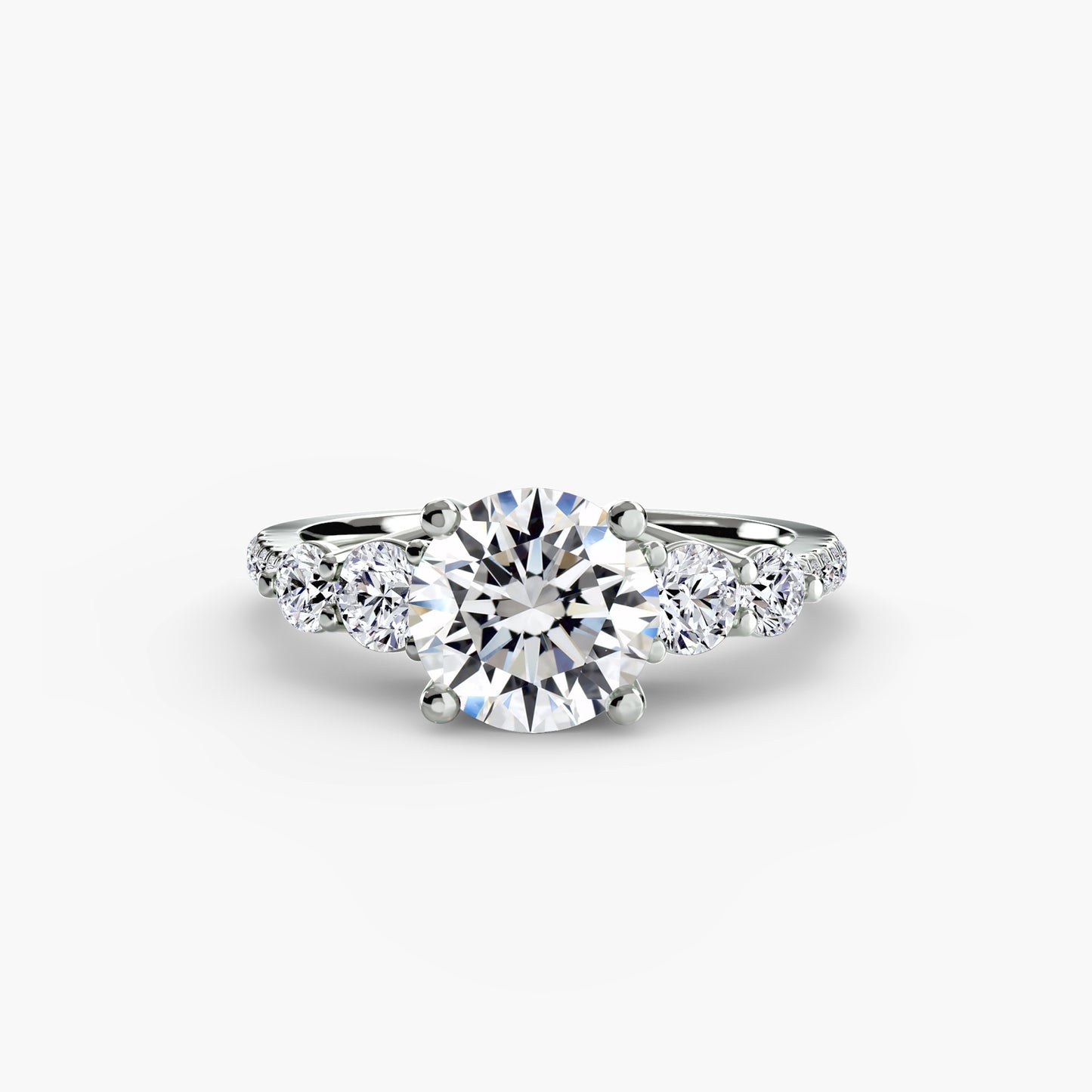 Holly Five Stone Ring with Pavé Band