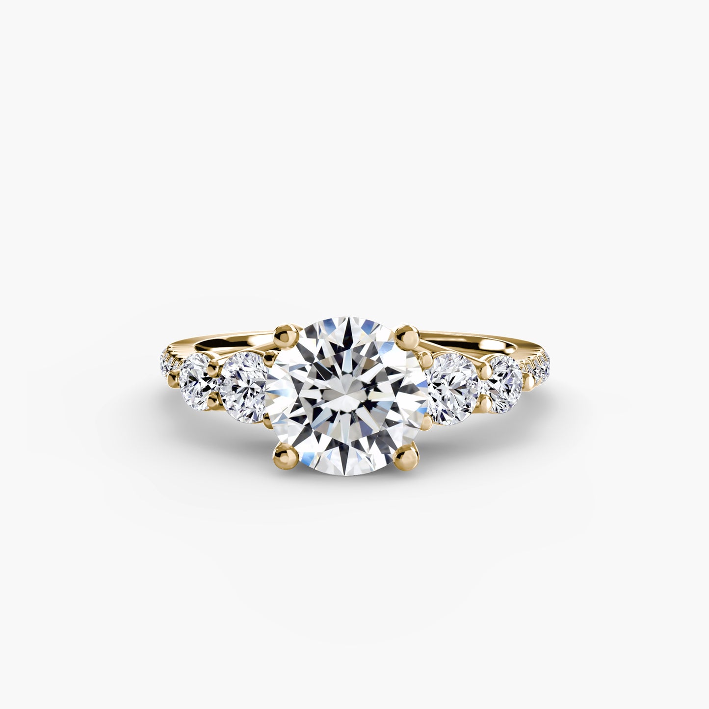 Holly Five Stone Ring with Pavé Band