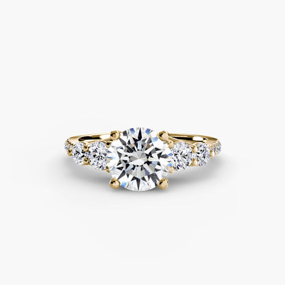 Holly Five Stone Ring with Pavé Band