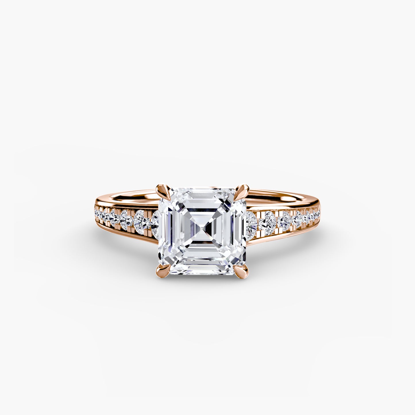 Addison Solitaire Ring with Pavé Sides