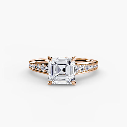 Addison Solitaire Ring with Pavé Sides