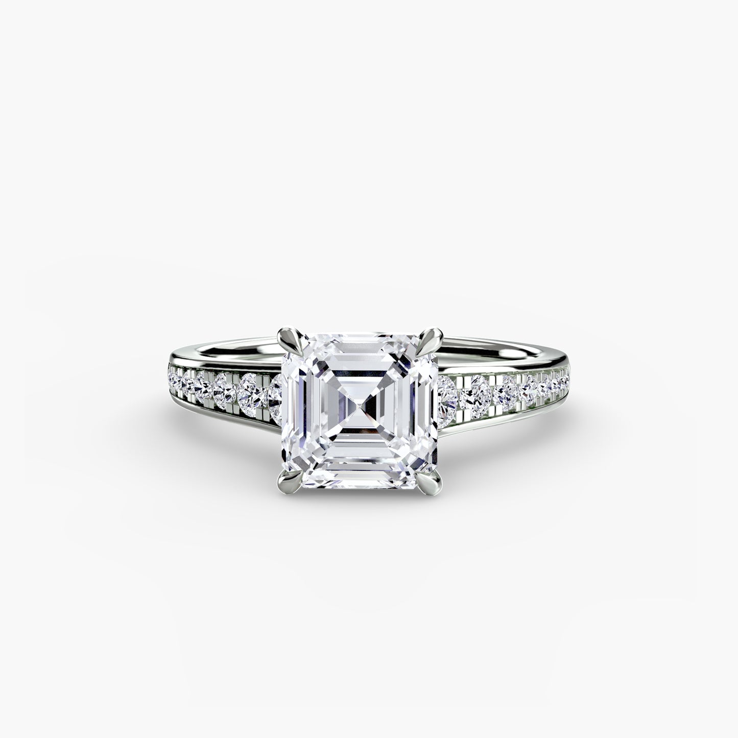 Addison Solitaire Ring with Pavé Sides