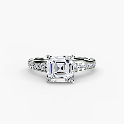Addison Solitaire Ring with Pavé Sides