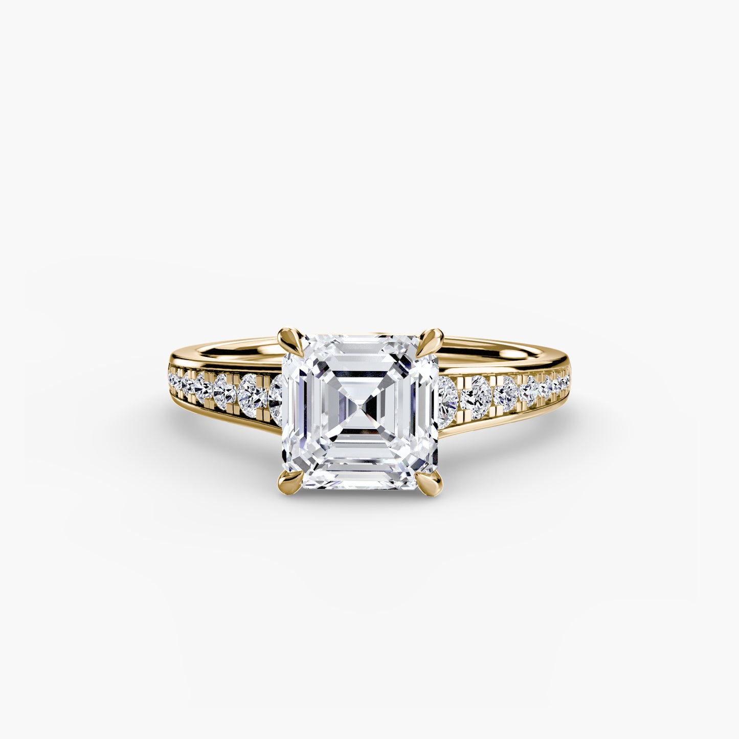 Addison Solitaire Ring with Pavé Sides