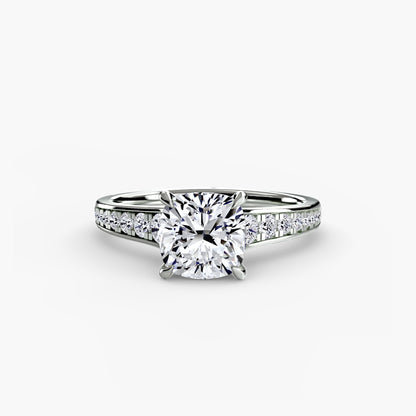 Addison Solitaire Ring with Pavé Sides