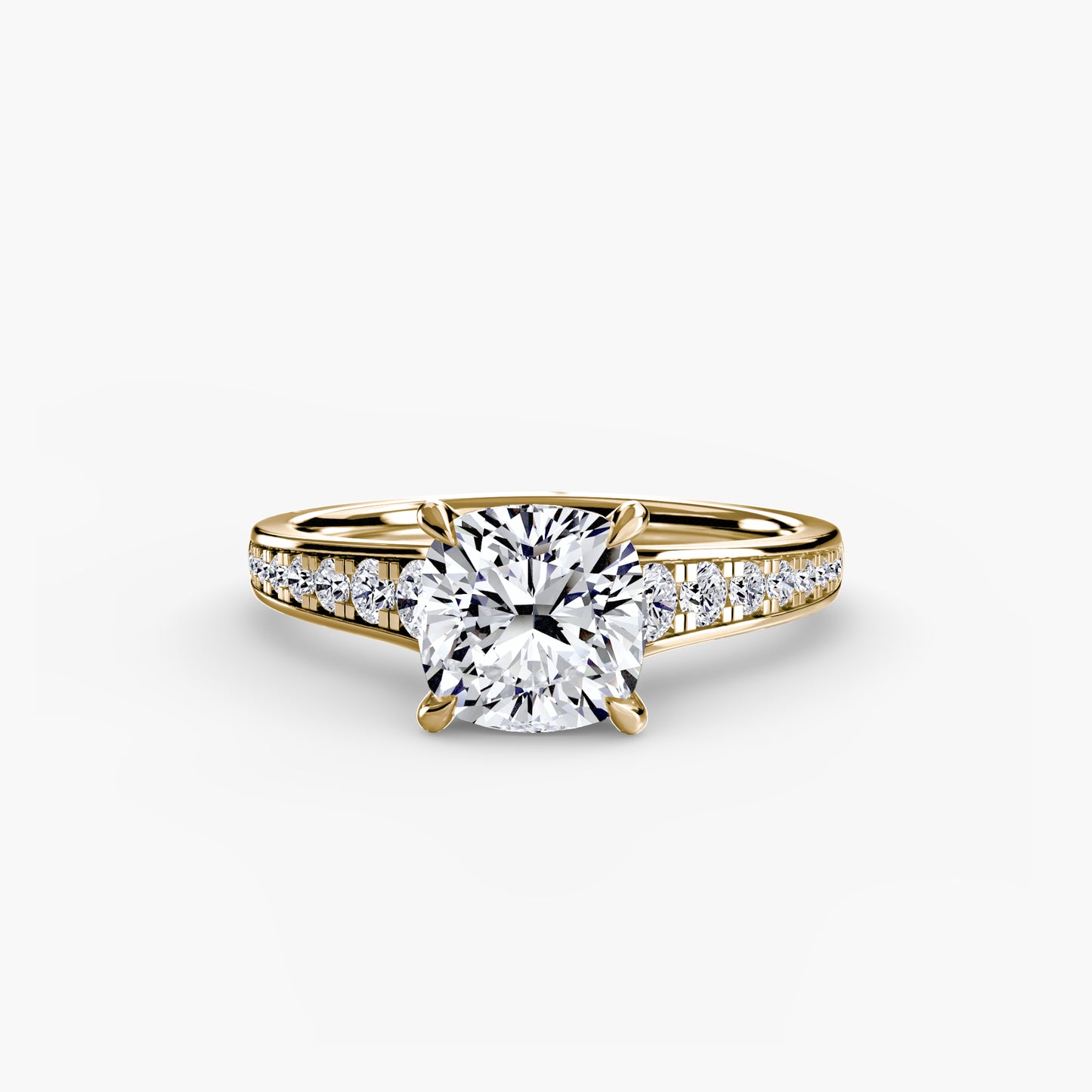 Addison Solitaire Ring with Pavé Sides