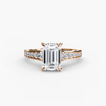 Addison Solitaire Ring with Pavé Sides