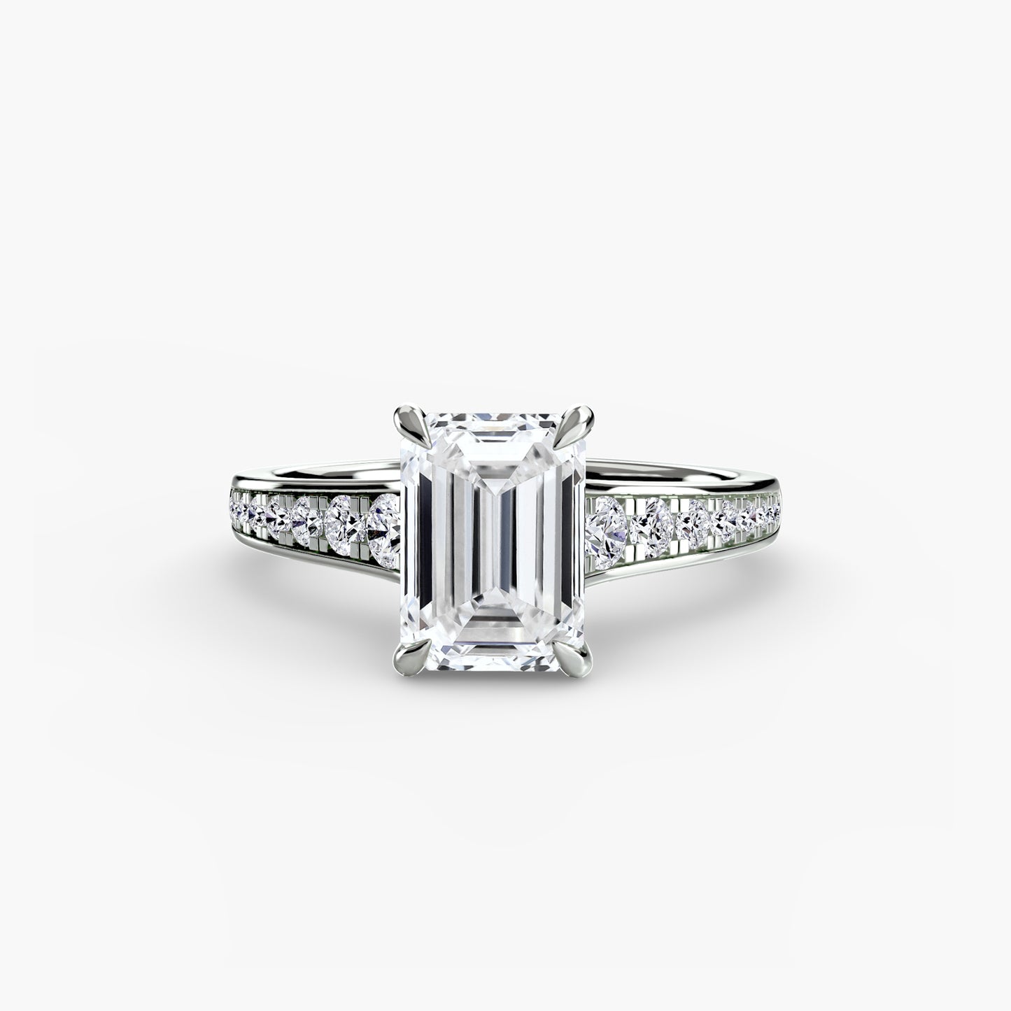 Addison Solitaire Ring with Pavé Sides