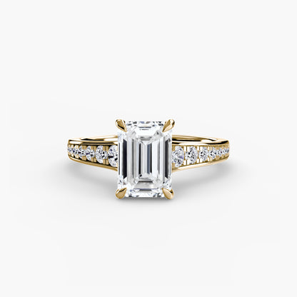 Addison Solitaire Ring with Pavé Sides