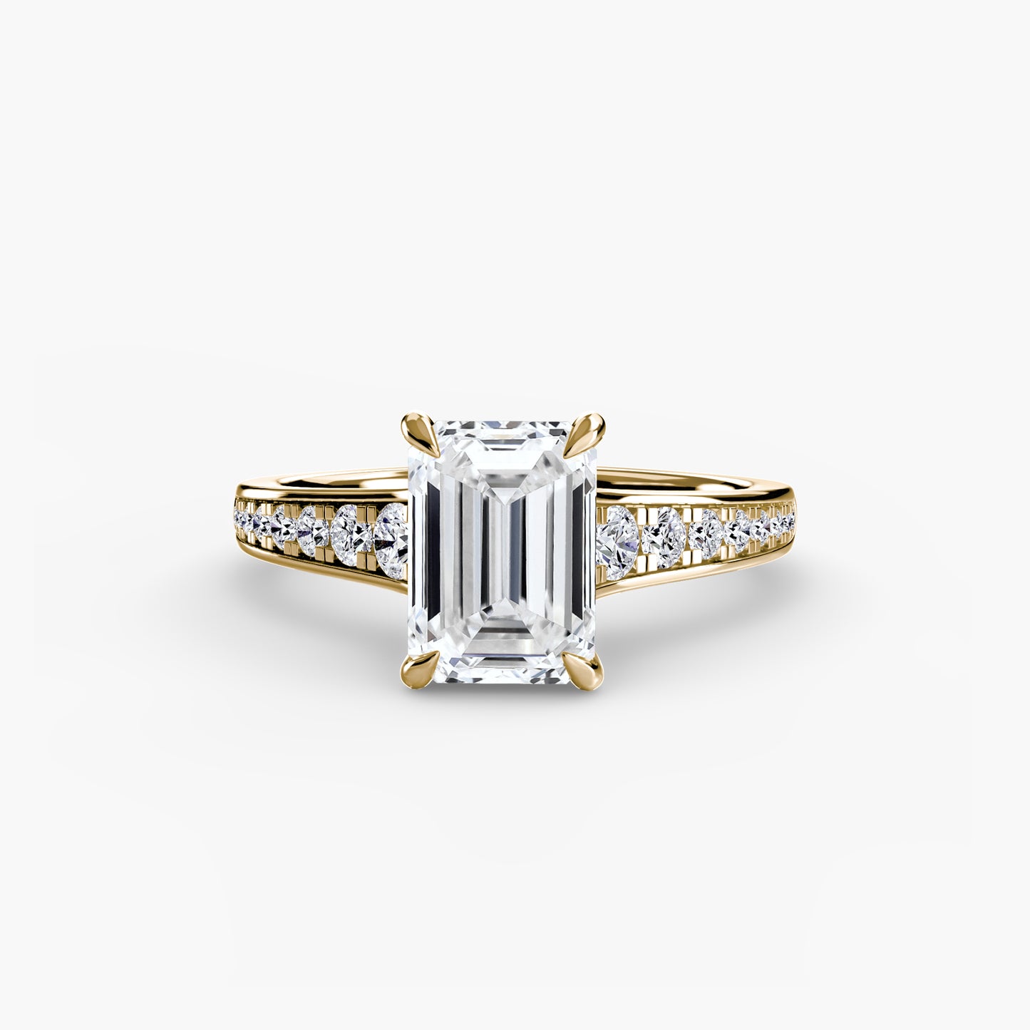 Addison Solitaire Ring with Pavé Sides