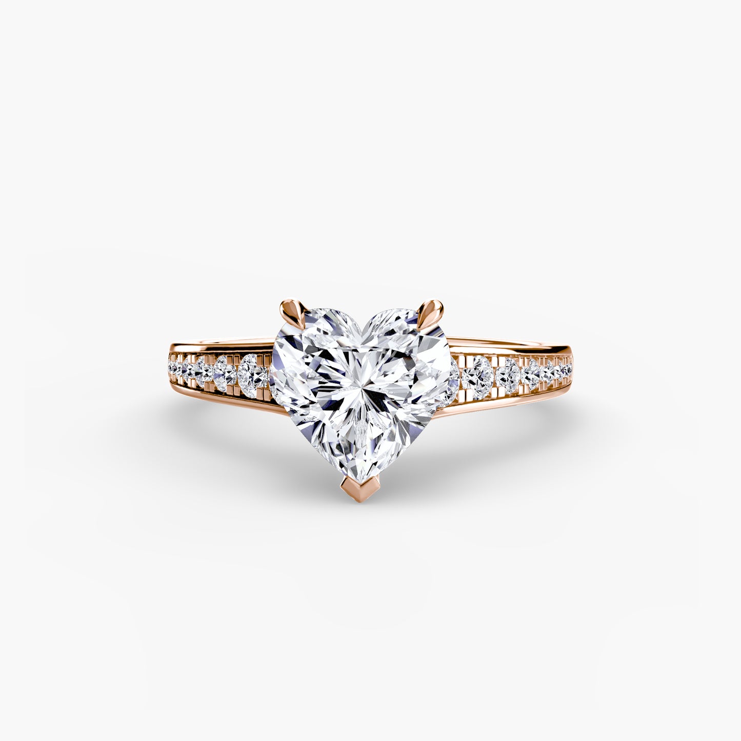 Addison Solitaire Ring with Pavé Sides