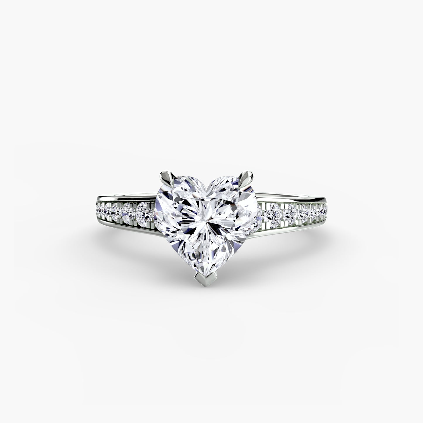 Addison Solitaire Ring with Pavé Sides