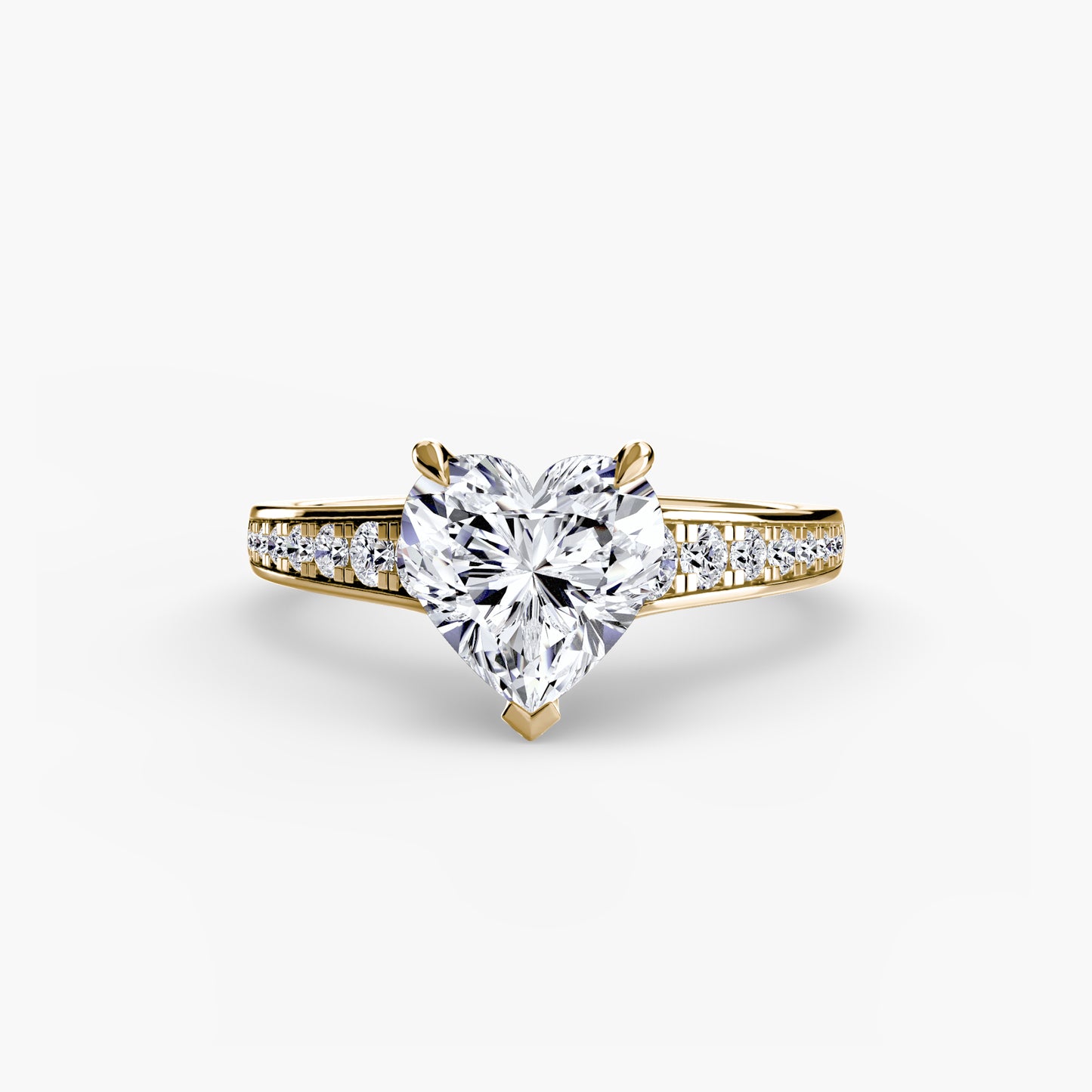 Addison Solitaire Ring with Pavé Sides