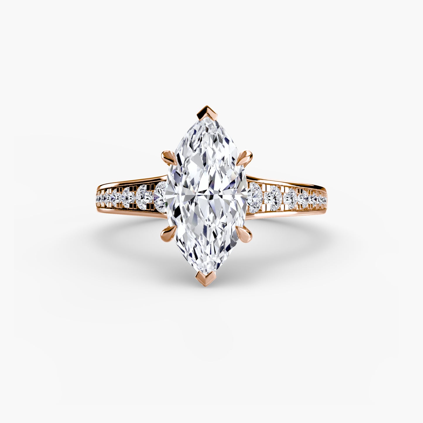 Addison Solitaire Ring with Pavé Sides