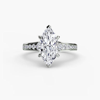 Addison Solitaire Ring with Pavé Sides