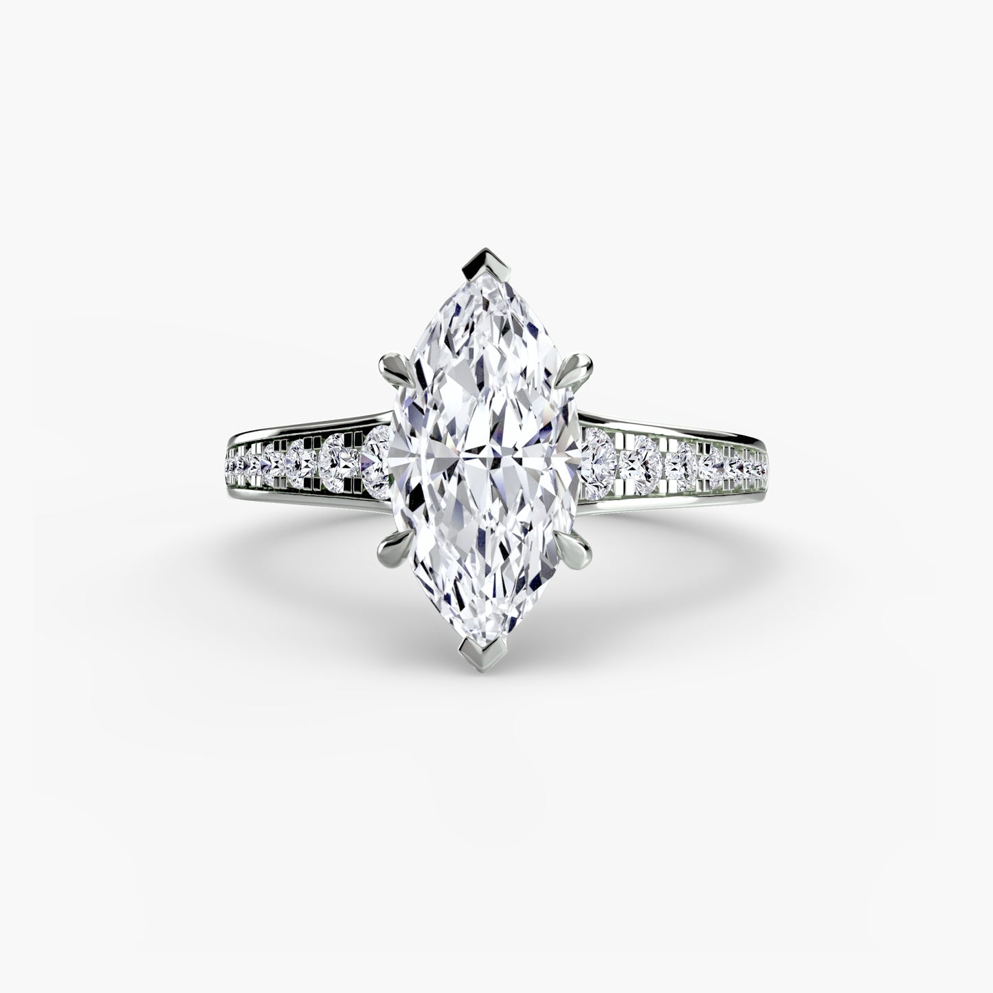 Addison Solitaire Ring with Pavé Sides
