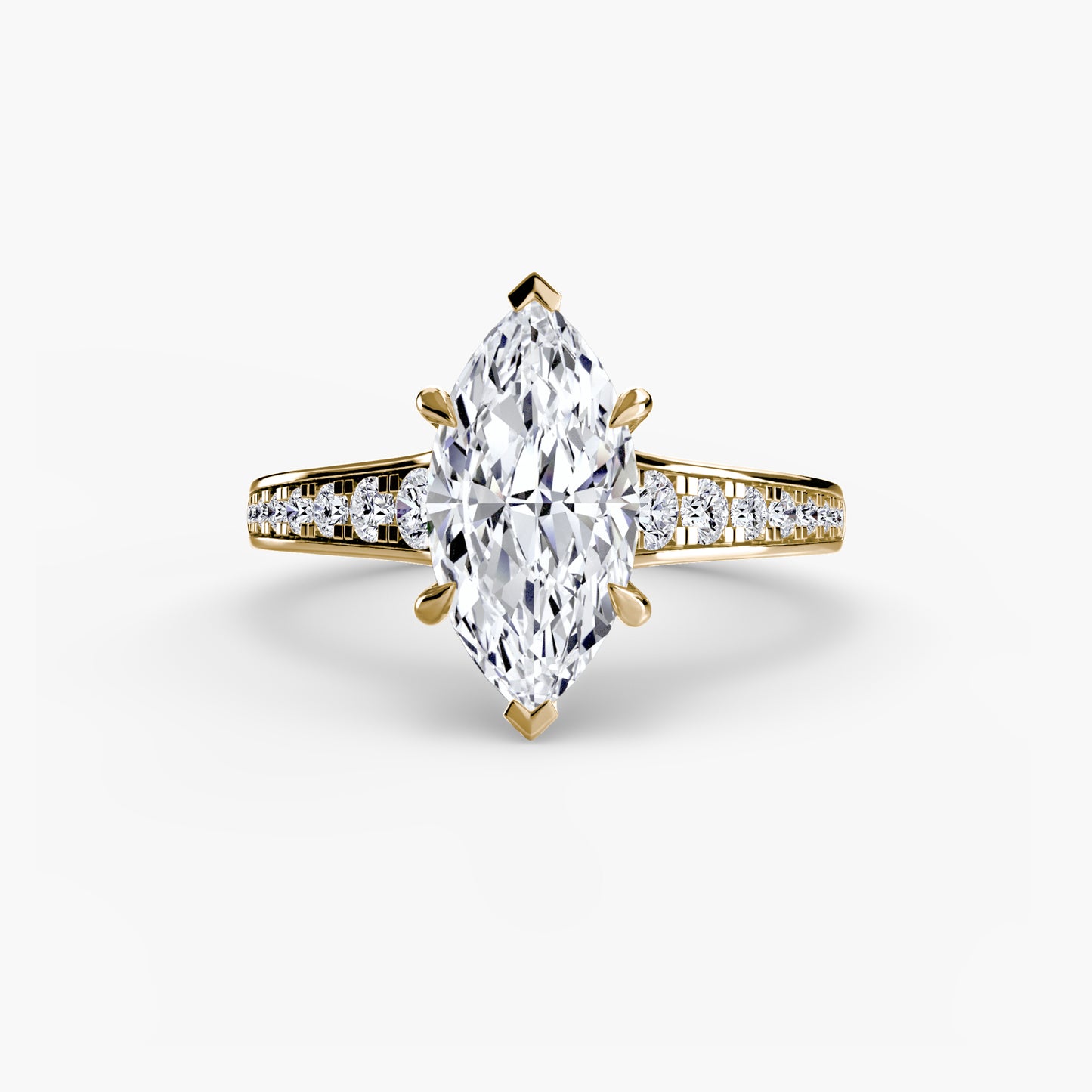 Addison Solitaire Ring with Pavé Sides
