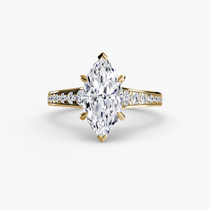 Addison Solitaire Ring with Pavé Sides
