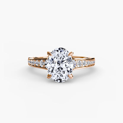 Addison Solitaire Ring with Pavé Sides